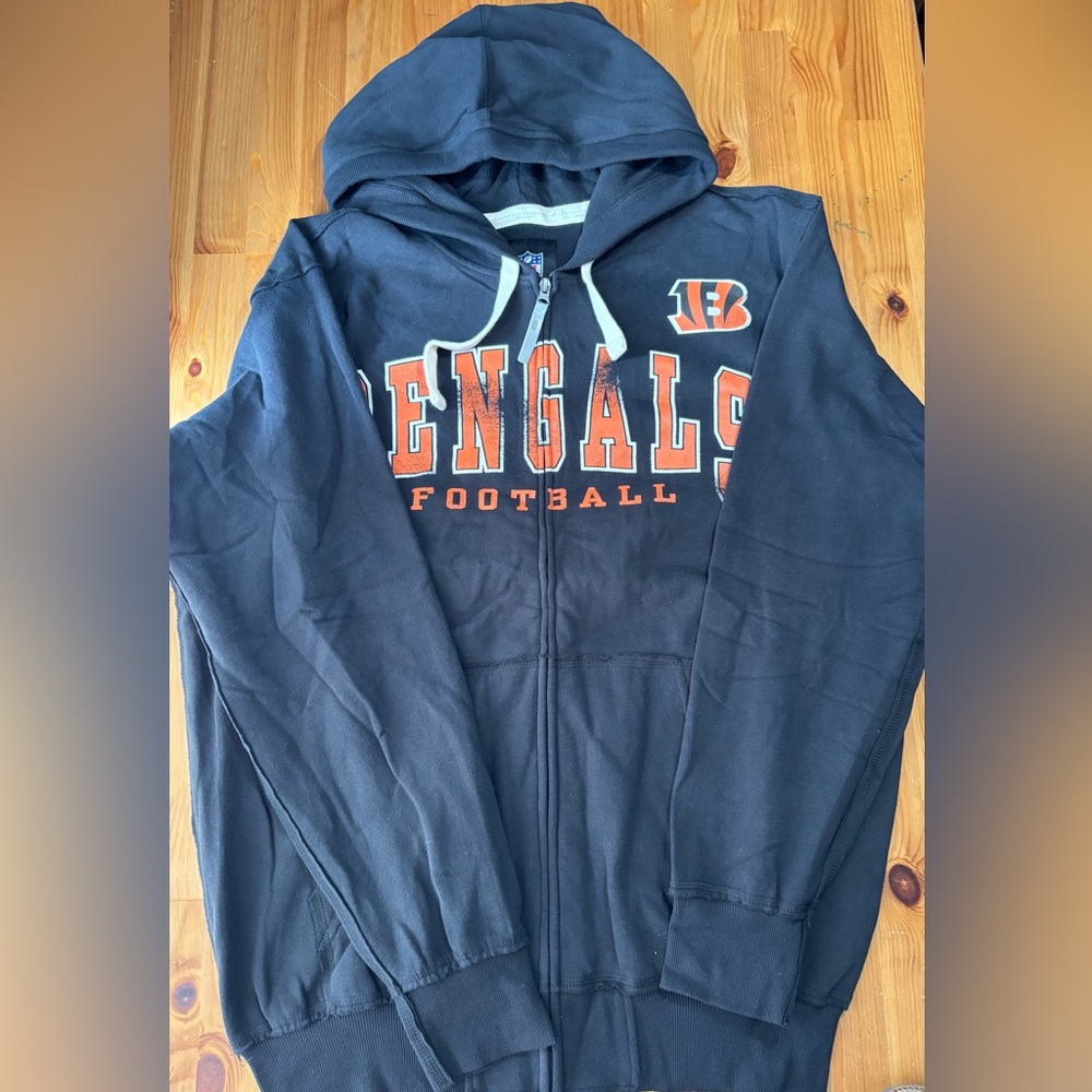 Men's NFL Cincinnati Bengals Football Zip Up Hoodie Size L NWT